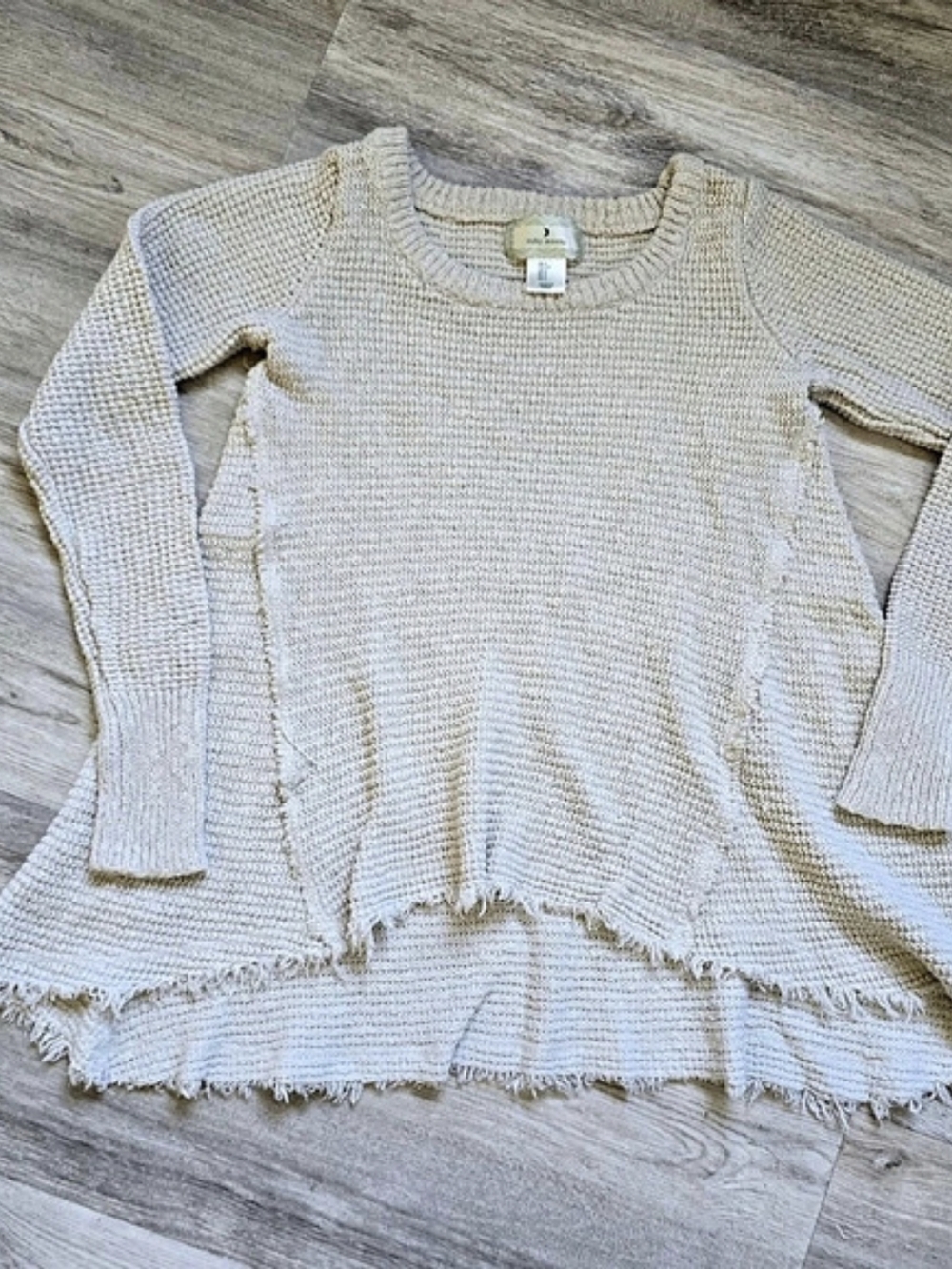 Ruby Moon Cotton Fringe Hem Sweater Size Small